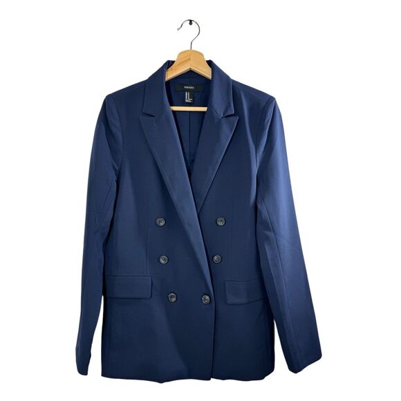Forever 21 Jackets & Blazers - Forever 21 Blue Long Sleeve Blazer Size M Double Breasted Collared Career Formal